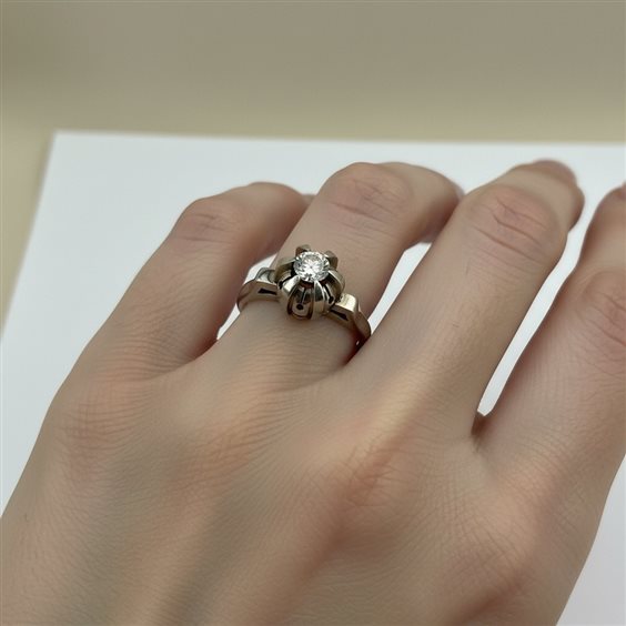 Cuneo - Corso Nizza 11 - Ring Goldside Woman in White Gold Diamante 0.14 Ct AN.GS0084 - AN.GS0084